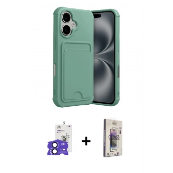 MARSİLYAN™- iPhone 17 Kılıf Vadi Çizgi Prime - Siyah Bilvis 3D Cam Ekran Koruyucu + Bilvis Titan Kamera Lens - SH