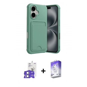 MARSİLYAN™- iPhone 17 Kılıf Vadi Çizgi Prime - Siyah Bilvis 5in1 3D Magic Cam Ekran Koruyucu + Bilvis Titan Kamera Lens - GS