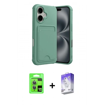 MARSİLYAN™- iPhone 17 Kılıf Vadi Çizgi Prime - Siyah Bilvis 5in1 3D Magic Cam Ekran Koruyucu + Raze Metal Kamera Lens - AKYL