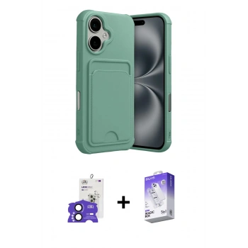 MARSİLYAN™- iPhone 17 Kılıf Vadi Çizgi Prime - Siyah Bilvis 5in1 3D Magic Cam Ekran Koruyucu + Bilvis Titan Kamera Lens - SH
