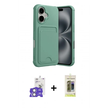 MARSİLYAN™- iPhone 17 Kılıf Vadi Çizgi Prime - Siyah Joko Magic 5D Hayalet Cam + Bilvis Titan Kamera Lens - GS