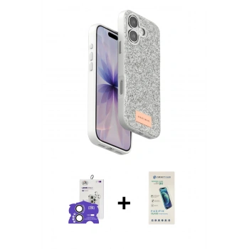 MARSİLYAN™- iPhone 17 Kılıf Vadi Klasik Serisi - Şeffaf Pasifik Cam Ekran Koruyucu + Bilvis Titan Kamera Lens - AKYL