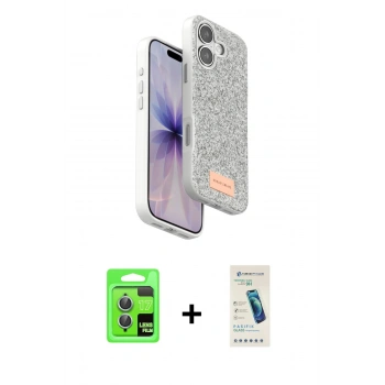 MARSİLYAN™- iPhone 17 Kılıf Vadi Klasik Serisi - Şeffaf Pasifik Cam Ekran Koruyucu + Raze Metal Kamera Lens - AKMI