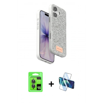 MARSİLYAN™- iPhone 17 Kılıf Vadi Klasik Serisi - Siyah 3D Antistatik Seramik Nano Ekran Koruyucu + Raze Metal Kamera Lens - GI