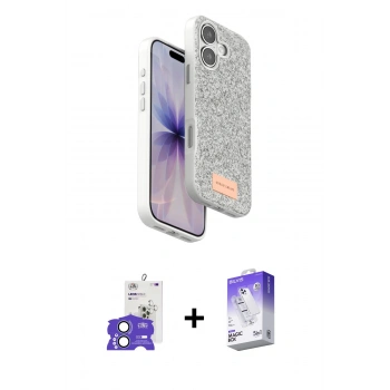MARSİLYAN™- iPhone 17 Kılıf Vadi Klasik Serisi - Siyah Bilvis 5in1 3D Magic Cam Ekran Koruyucu + Bilvis Titan Kamera Lens - AKMI