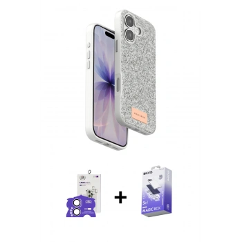 MARSİLYAN™- iPhone 17 Kılıf Vadi Klasik Serisi - Siyah Bilvis 5in1 5D Magic Hayalet Cam Ekran Koruyucu + Bilvis Titan Kamera Lens - LA