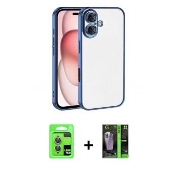 MARSİLYAN™- iPhone 17 Kılıf Vadi Minimal - Şeffaf 360 Full Body Arka Koruyucu + Raze Metal Kamera Lens - AKMI