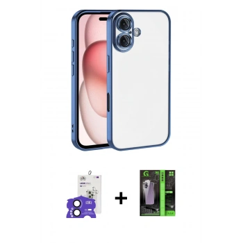 MARSİLYAN™- iPhone 17 Kılıf Vadi Minimal - Şeffaf 360 Full Body Arka Koruyucu + Bilvis Titan Kamera Lens - SH