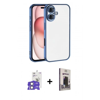 MARSİLYAN™- iPhone 17 Kılıf Vadi Minimal - Siyah Bilvis Hayalet Cam Ekran Koruyucu + Bilvis Titan Kamera Lens - AKYL