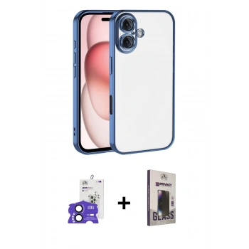 MARSİLYAN™- iPhone 17 Kılıf Vadi Minimal - Siyah Bilvis Hayalet Cam Ekran Koruyucu + Bilvis Titan Kamera Lens - SH