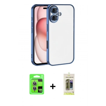 MARSİLYAN™- iPhone 17 Kılıf Vadi Minimal - Siyah Joko Magic 5D Hayalet Cam + Raze Metal Kamera Lens - AKMR