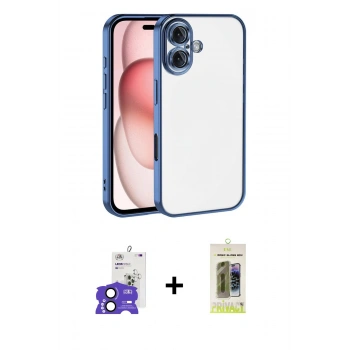 MARSİLYAN™- iPhone 17 Kılıf Vadi Minimal - Siyah Joko Magic 5D Hayalet Cam + Bilvis Titan Kamera Lens - SH