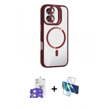 MARSİLYAN™- iPhone 17 Kılıf Yadigar Asil Koleksiyonu - Siyah 3D Antistatik Cam Ekran Koruyucu + Bilvis Titan Kamera Lens - LA