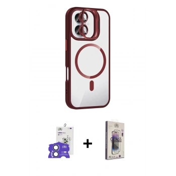 MARSİLYAN™- iPhone 17 Kılıf Yadigar Asil Koleksiyonu - Siyah Bilvis 3D Cam Ekran Koruyucu + Bilvis Titan Kamera Lens - AKMI