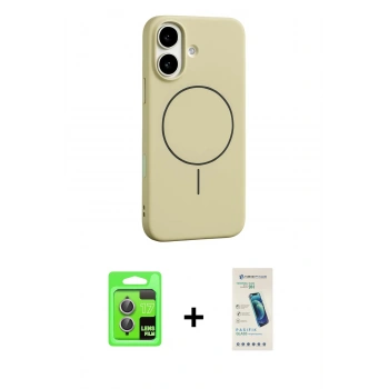 MARSİLYAN™- iPhone 17 Kılıf Yankı Form Serisi - Şeffaf Pasifik Cam Ekran Koruyucu + Raze Metal Kamera Lens - AKMR