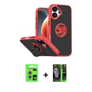 MARSİLYAN™- iPhone 17 Kılıf Yörünge Çizgi - Şeffaf 360 Full Body Arka Koruyucu + Raze Metal Kamera Lens - AKMI