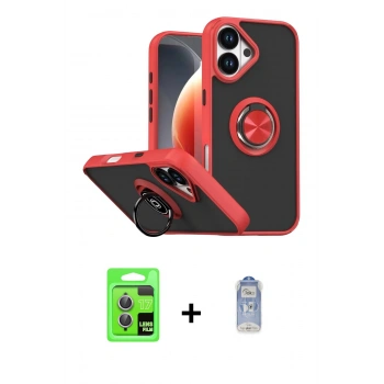 MARSİLYAN™- iPhone 17 Kılıf Yörünge Çizgi - Siyah Joko Magic 5D Cam + Raze Metal Kamera Lens - AKMR