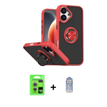 MARSİLYAN™- iPhone 17 Kılıf Yörünge Çizgi - Siyah Joko Magic 5D Cam + Raze Metal Kamera Lens - GS