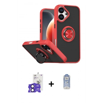 MARSİLYAN™- iPhone 17 Kılıf Yörünge Çizgi - Siyah Joko Magic 5D Cam + Bilvis Titan Kamera Lens - SH