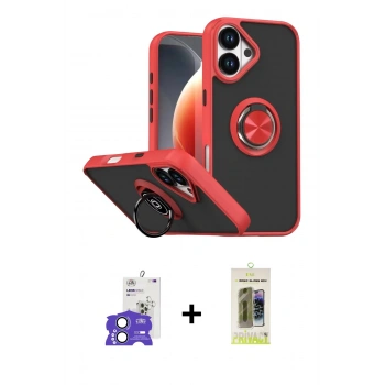 MARSİLYAN™- iPhone 17 Kılıf Yörünge Çizgi - Siyah Joko Magic 5D Hayalet Cam + Bilvis Titan Kamera Lens - AKMI