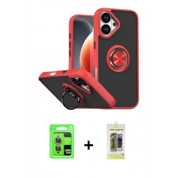 MARSİLYAN™- iPhone 17 Kılıf Yörünge Çizgi - Siyah Joko Magic 5D Hayalet Cam + Raze Metal Kamera Lens - AKYL