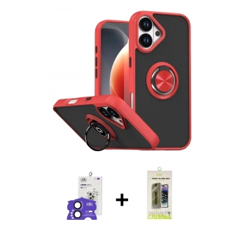 MARSİLYAN™- iPhone 17 Kılıf Yörünge Çizgi - Siyah Joko Magic 5D Hayalet Cam + Bilvis Titan Kamera Lens - SH