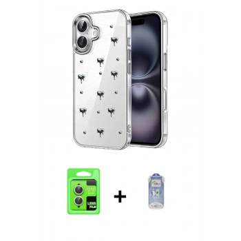 MARSİLYAN™- iPhone 17 Kılıf Yörünge Form - Siyah Joko Magic 5D Cam + Raze Metal Kamera Lens - GS