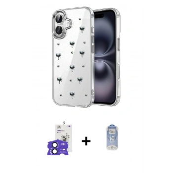 MARSİLYAN™- iPhone 17 Kılıf Yörünge Form - Siyah Joko Magic 5D Cam + Bilvis Titan Kamera Lens - SH