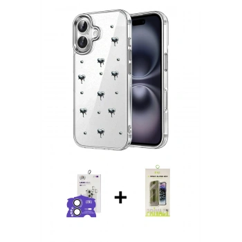 MARSİLYAN™- iPhone 17 Kılıf Yörünge Form - Siyah Joko Magic 5D Hayalet Cam + Bilvis Titan Kamera Lens - AKYL
