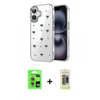 MARSİLYAN™- iPhone 17 Kılıf Yörünge Form - Siyah Joko Magic 5D Hayalet Cam + Raze Metal Kamera Lens - AKYL