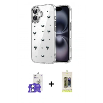 MARSİLYAN™- iPhone 17 Kılıf Yörünge Form - Siyah Joko Magic 5D Hayalet Cam + Bilvis Titan Kamera Lens - AKMI
