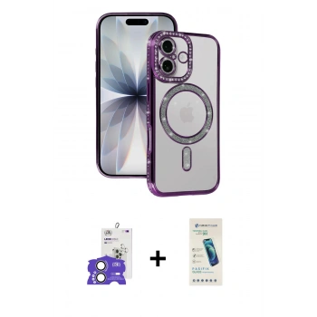 MARSİLYAN™- iPhone 17 Kılıf Zirve Doku Prime - Şeffaf Pasifik Cam Ekran Koruyucu + Bilvis Titan Kamera Lens - AKYL