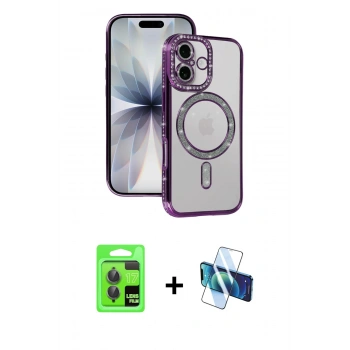 MARSİLYAN™- iPhone 17 Kılıf Zirve Doku Prime - Siyah 3D Antistatik Seramik Nano Ekran Koruyucu + Raze Metal Kamera Lens - GI