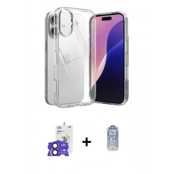 MARSİLYAN™- iPhone 17 Kılıf Zirve Doku - Siyah Joko Magic 5D Cam + Bilvis Titan Kamera Lens - SH