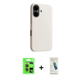 MARSİLYAN™- iPhone 17 Kılıf Zirve Modern Prime - Şeffaf Pasifik Cam Ekran Koruyucu + Raze Metal Kamera Lens - GI