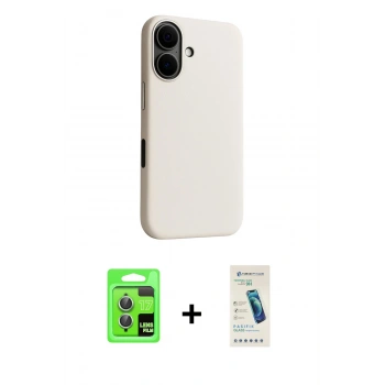 MARSİLYAN™- iPhone 17 Kılıf Zirve Modern Prime - Şeffaf Pasifik Cam Ekran Koruyucu + Raze Metal Kamera Lens - AKYL