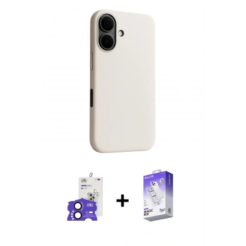MARSİLYAN™- iPhone 17 Kılıf Zirve Modern Prime - Siyah Bilvis 5in1 3D Magic Cam Ekran Koruyucu + Bilvis Titan Kamera Lens - SH