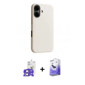 MARSİLYAN™- iPhone 17 Kılıf Zirve Modern Prime - Siyah Bilvis 5in1 5D Magic Hayalet Cam Ekran Koruyucu + Bilvis Titan Kamera Lens - AKYL