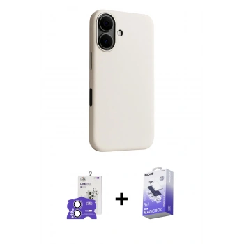 MARSİLYAN™- iPhone 17 Kılıf Zirve Modern Prime - Siyah Bilvis 5in1 5D Magic Hayalet Cam Ekran Koruyucu + Bilvis Titan Kamera Lens - LA