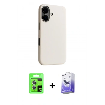 MARSİLYAN™- iPhone 17 Kılıf Zirve Modern Prime - Siyah Bilvis 5in1 5D Magic Hayalet Cam Ekran Koruyucu + Raze Metal Kamera Lens - AKMI