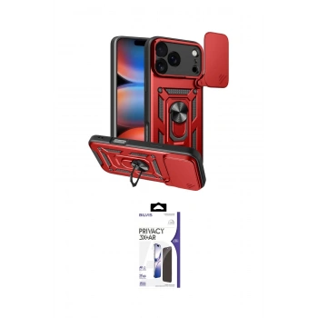 MARSİLYAN™- iPhone 17 Pro Kılıf Ahenk Klasik - Siyah Bilvis 3X AR Hayalet Cam Ekran Koruyucu
