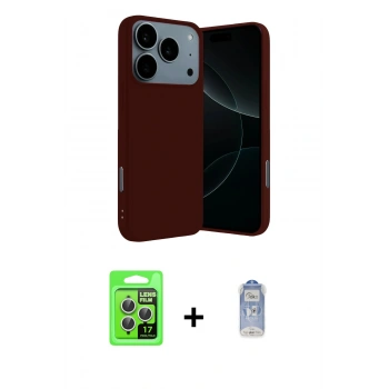 MARSİLYAN™- iPhone 17 Pro Kılıf Ahenk Serisi - Siyah Joko Magic 5D Cam + Raze Metal Kamera Lens - GS