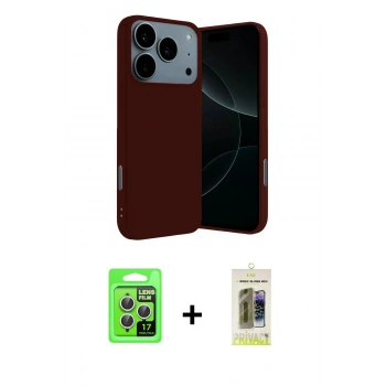 MARSİLYAN™- iPhone 17 Pro Kılıf Ahenk Serisi - Siyah Joko Magic 5D Hayalet Cam + Raze Metal Kamera Lens - GS