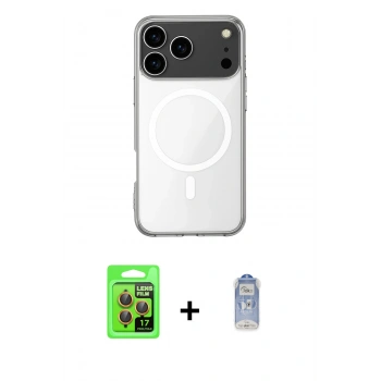 MARSİLYAN™- iPhone 17 Pro Kılıf Ahenk Yansıma Prime - Siyah Joko Magic 5D Cam + Raze Metal Kamera Lens - TU