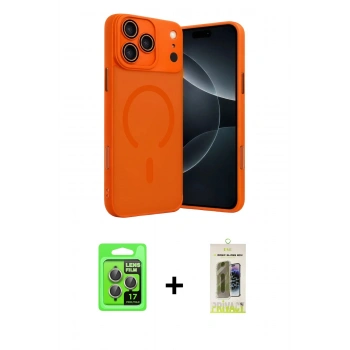 MARSİLYAN™- iPhone 17 Pro Kılıf Çekirdek Klasik Özel Seri - Siyah Joko Magic 5D Hayalet Cam + Raze Metal Kamera Lens - GI