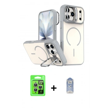 MARSİLYAN™- iPhone 17 Pro Kılıf Çekirdek Klasik - Siyah Joko Magic 5D Cam + Raze Metal Kamera Lens - GS