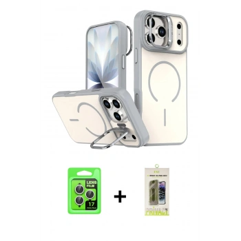 MARSİLYAN™- iPhone 17 Pro Kılıf Çekirdek Klasik - Siyah Joko Magic 5D Hayalet Cam + Raze Metal Kamera Lens - GS