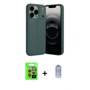 MARSİLYAN™- iPhone 17 Pro Kılıf Doruk Klasik Özel Seri - Siyah Joko Magic 5D Cam + Raze Metal Kamera Lens - TU