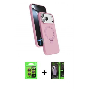 MARSİLYAN™- iPhone 17 Pro Kılıf İz Işık Koleksiyonu - Şeffaf 360 Full Body Arka Koruyucu + Raze Metal Kamera Lens - TU