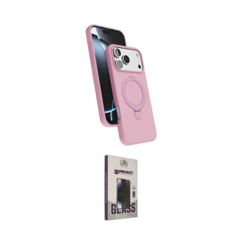 MARSİLYAN™- iPhone 17 Pro Kılıf İz Işık Koleksiyonu - Siyah Bilvis Hayalet Cam Ekran Koruyucu